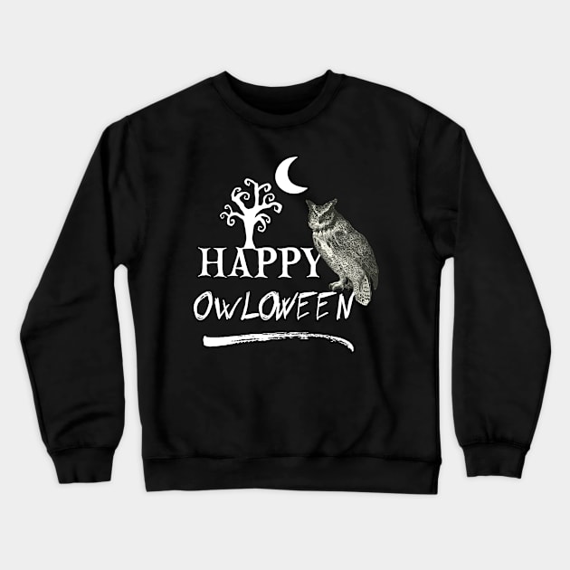 Halloween Owl Crewneck Sweatshirt by Biophilia